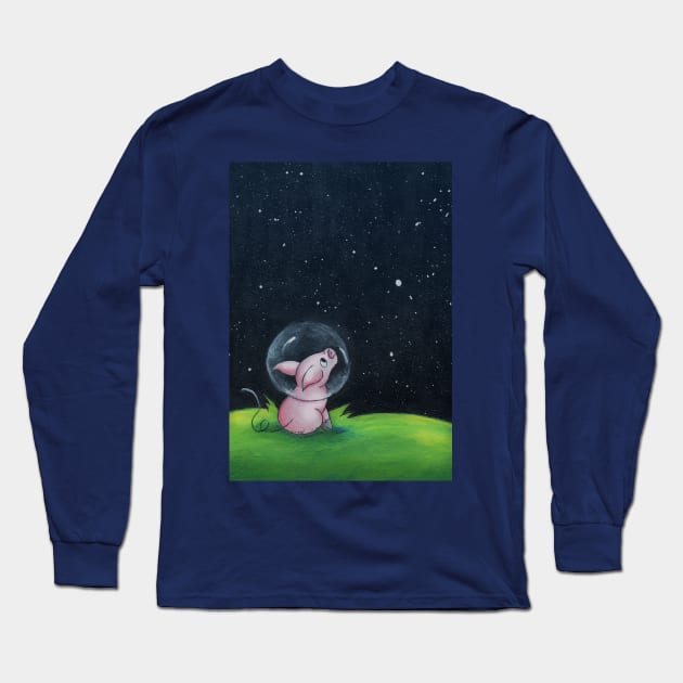 Dreams of Spaceflight Long Sleeve T-Shirt by KristenOKeefeArt